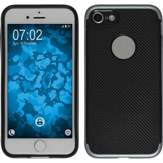Hybridhülle für Apple iPhone 7 / 8 / SE 2020 Carbonoptik gra