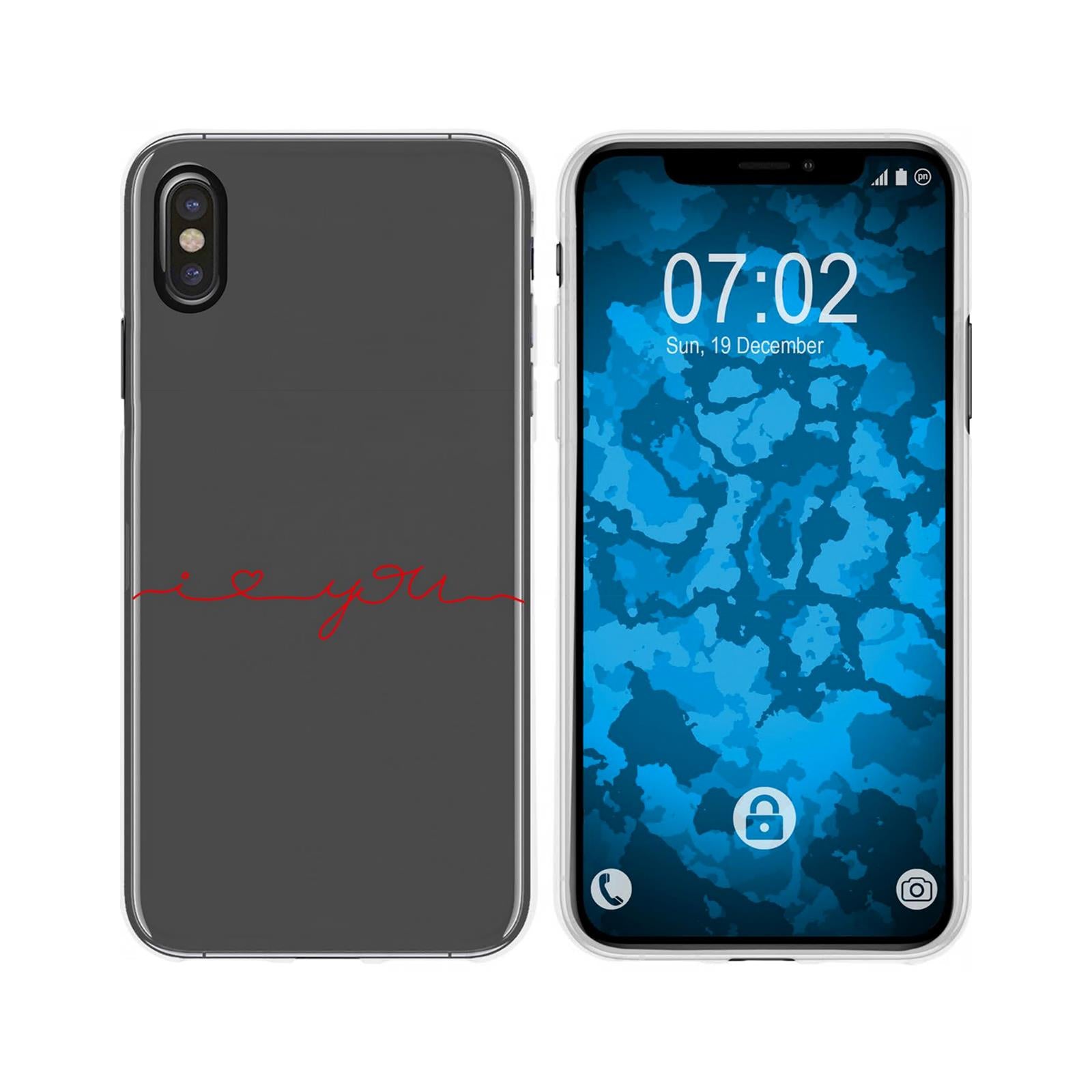 iPhone Xs Max Silikon-Hülle in Love Wörter M2 Case