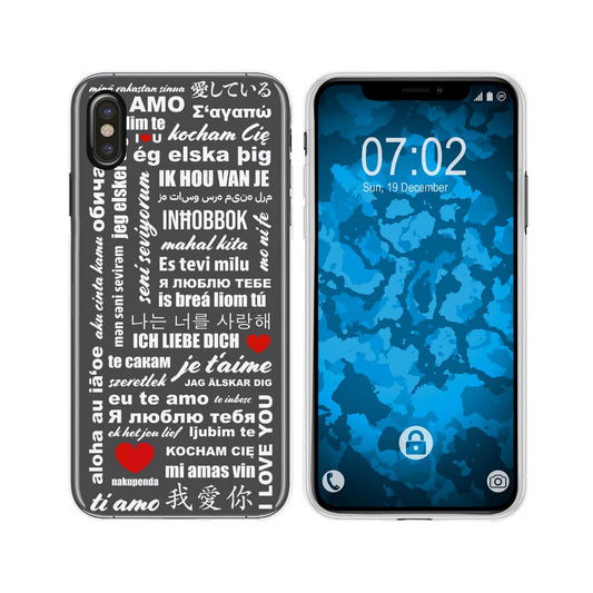 iPhone Xs Max Silikon-Hülle in Love Wörter M5 Case