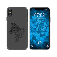 iPhone X / XS Silikon-Hülle Floral Fuchs M1-1 Case