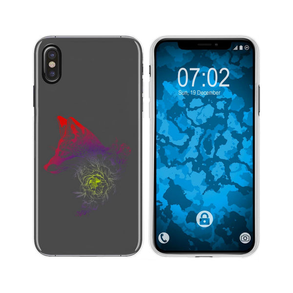 iPhone Xs Max Silikon-Hülle Floral Fuchs M1-5 Case