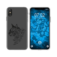 iPhone Xs Max Silikon-Hülle Floral Katze M2-1 Case