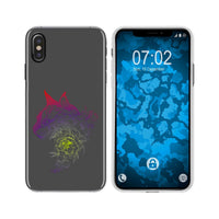 iPhone Xs Max Silikon-Hülle Floral Katze M2-5 Case