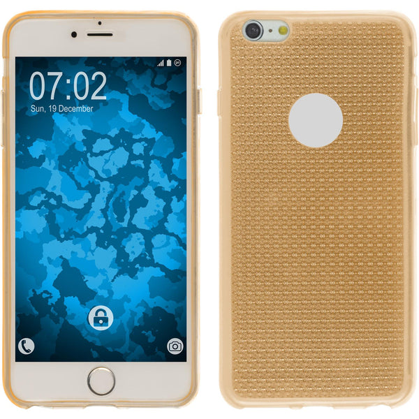 PhoneNatic Case kompatibel mit Apple iPhone 6s / 6 - gold Silikon Hülle Iced + 2 Schutzfolien