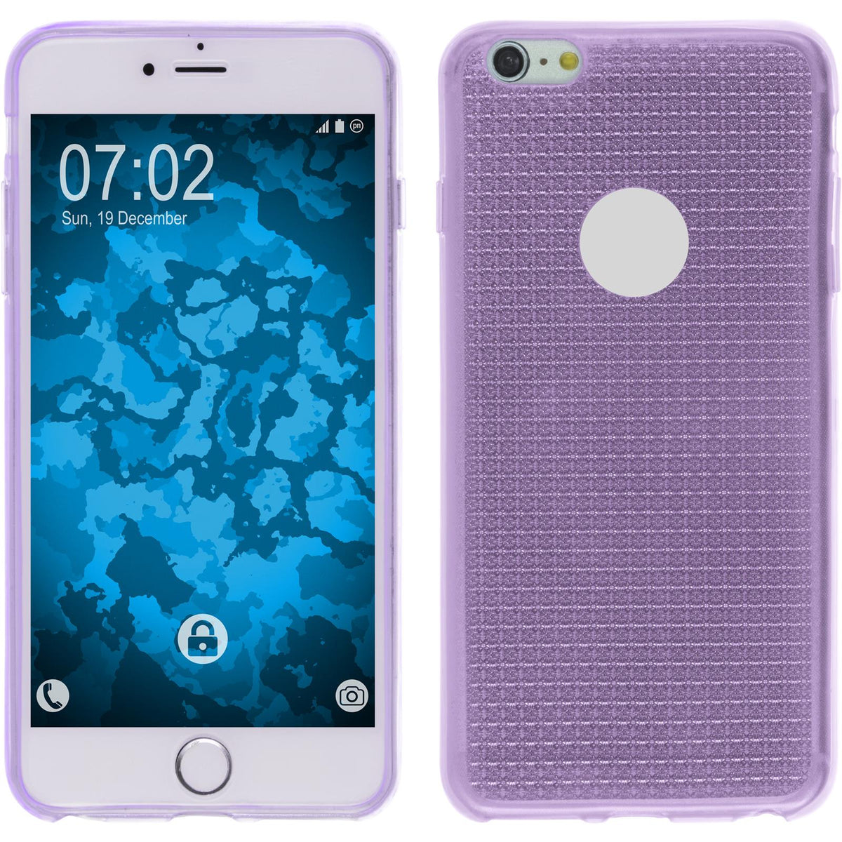 PhoneNatic Case kompatibel mit Apple iPhone 6s / 6 - lila Silikon Hülle Iced + 2 Schutzfolien