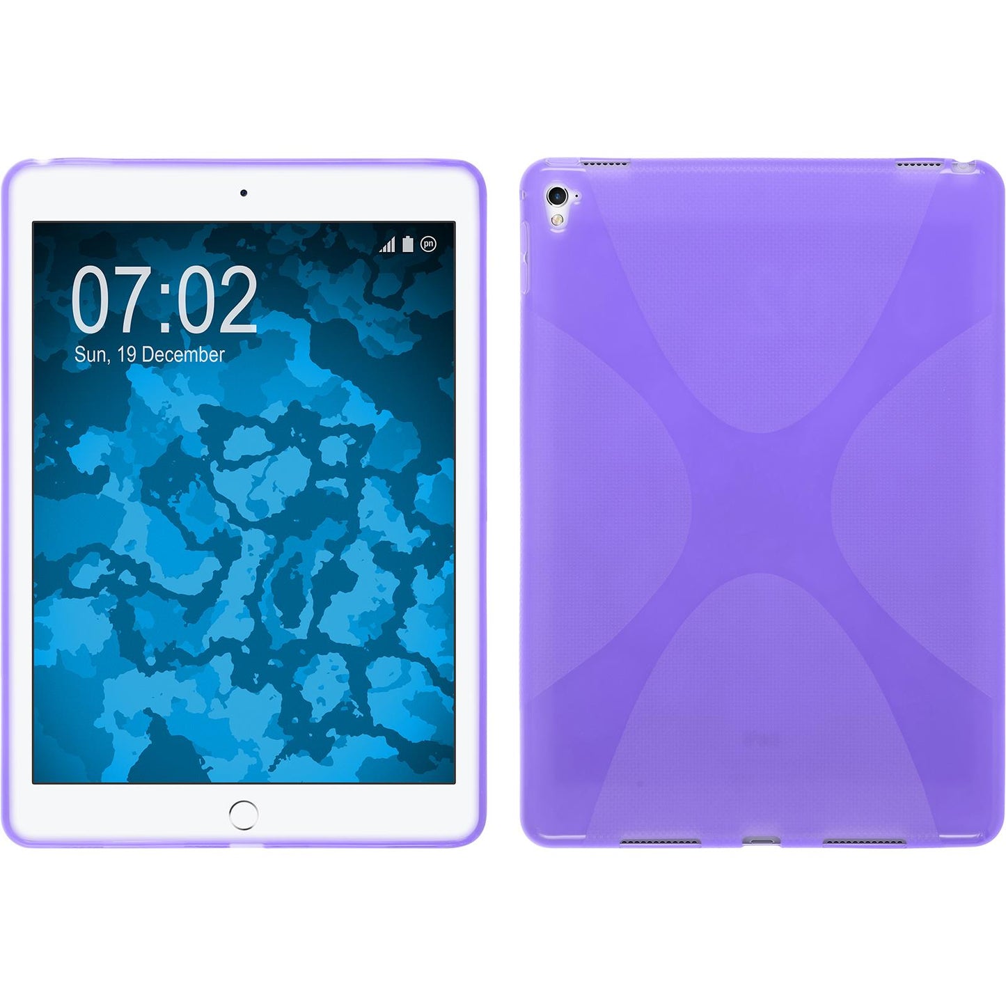 PhoneNatic Case kompatibel mit Apple iPad Pro 9.7 - lila Silikon Hülle X-Style + 2 Schutzfolien