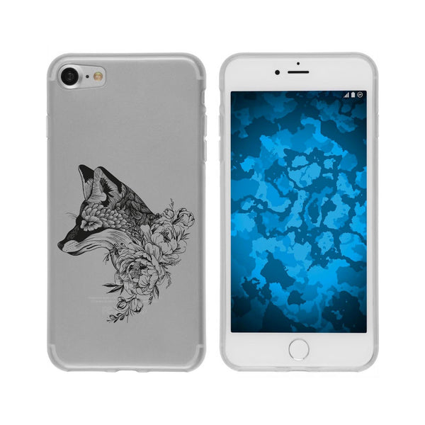 iPhone 6 Plus / 6s Plus Silikon-Hülle Floral Fuchs M1-1 Case