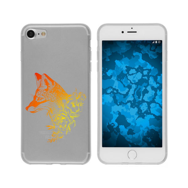 iPhone 6 Plus / 6s Plus Silikon-Hülle Floral Fuchs M1-2 Case