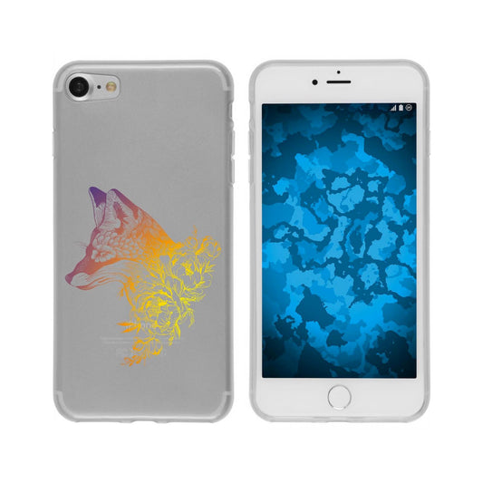 iPhone 7 / 8 / SE 2020 Silikon-Hülle Floral Fuchs M1-3 Case