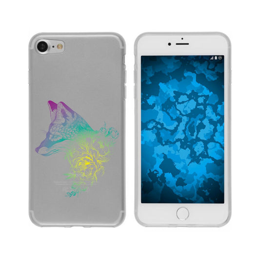 iPhone 7 / 8 / SE 2020 Silikon-Hülle Floral Fuchs M1-4 Case