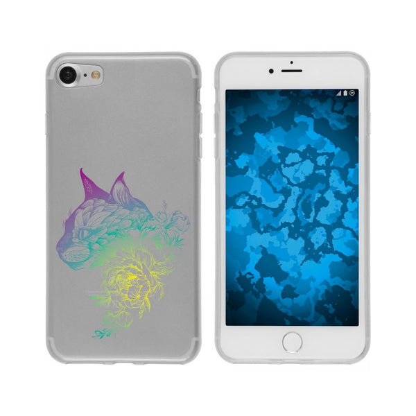 iPhone 6 Plus / 6s Plus Silikon-Hülle Floral Katze M2-4 Case