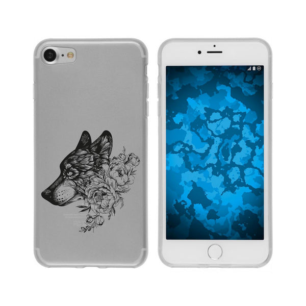 iPhone 6 Plus / 6s Plus Silikon-Hülle Floral Wolf M3-1 Case