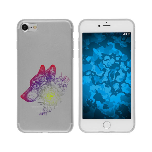 iPhone 6s / 6 Silikon-Hülle Floral Wolf M3-5 Case