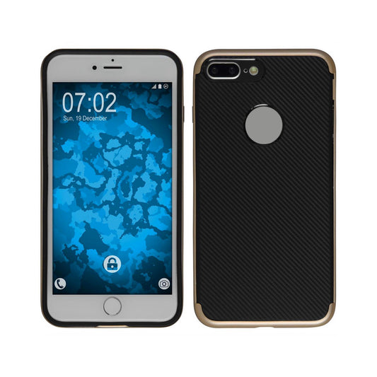Hybridhülle für Apple iPhone 8 Plus Carbonoptik gold