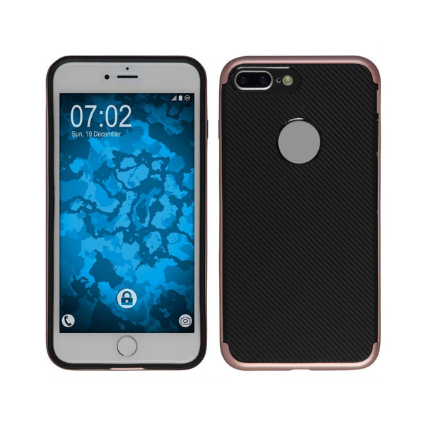 Hybridhülle für Apple iPhone 8 Plus Carbonoptik RosÈgold
