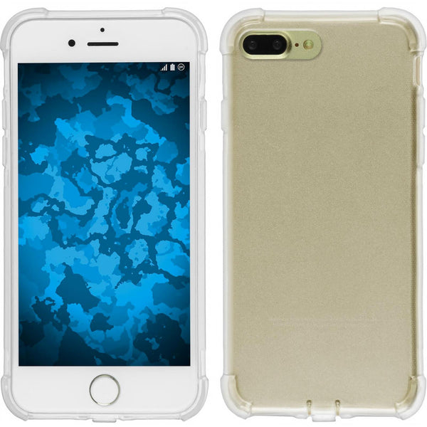 PhoneNatic Case kompatibel mit Apple iPhone 8 Plus - clear Silikon Hülle Shock-Proof + 2 Schutzfolien