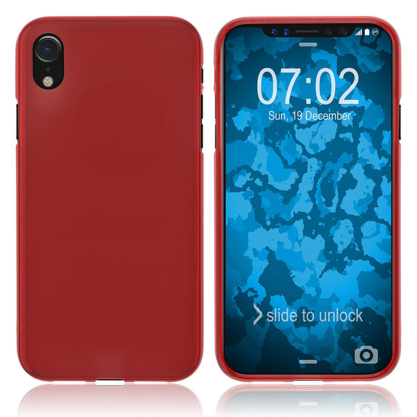 PhoneNatic Case kompatibel mit Apple iPhone Xr - rot Silikon Hülle matt Cover