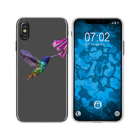 iPhone Xs Max Silikon-Hülle Vektor Tiere Kolibri M3 Case