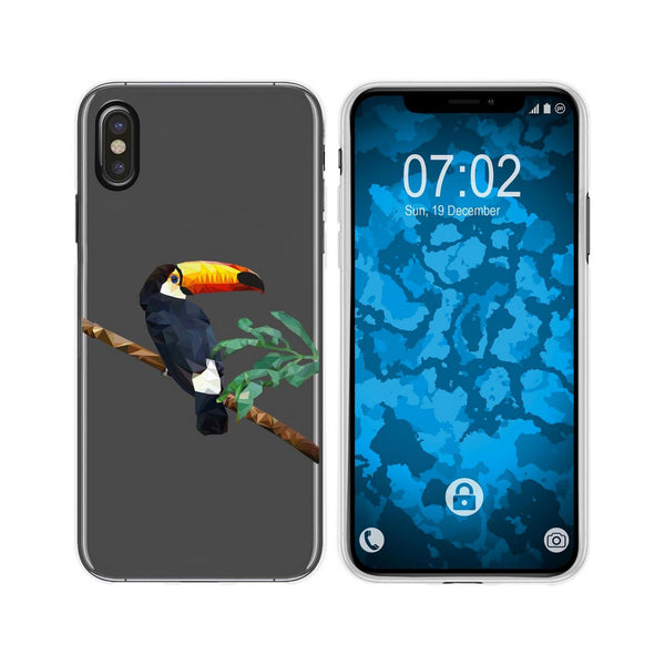 iPhone Xs Max Silikon-Hülle Vektor Tiere Tucan M5 Case