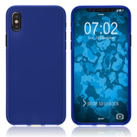 PhoneNatic Case kompatibel mit Apple iPhone Xs Max - blau Silikon Hülle matt Cover