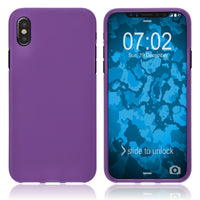 PhoneNatic Case kompatibel mit Apple iPhone Xs - lila Silikon Hülle matt Cover