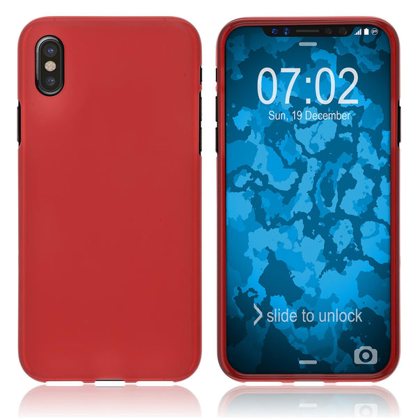 PhoneNatic Case kompatibel mit Apple iPhone Xs Max - rot Silikon Hülle matt Cover