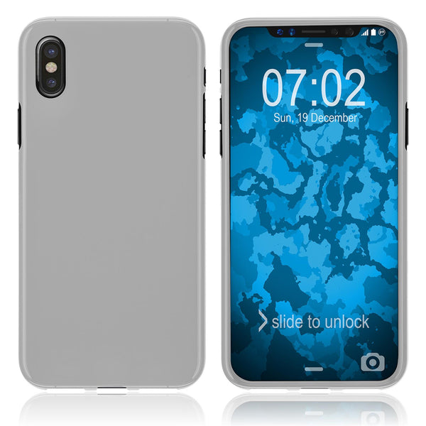 PhoneNatic Case kompatibel mit Apple iPhone Xs Max - weiß Silikon Hülle matt Cover