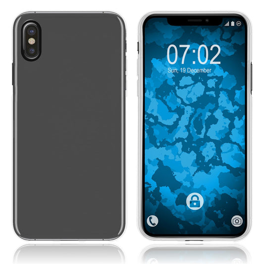 PhoneNatic Case kompatibel mit Apple iPhone Xs - clear Silikon Hülle transparent Cover