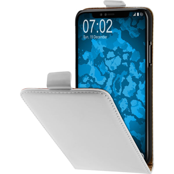 Kunst-Lederhülle für Apple iPhone X / XS Flip-Case weiﬂ Cove