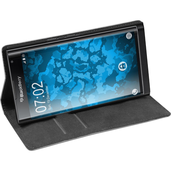 Kunst-Lederhülle für BlackBerry Priv Book-Case weiß + 2 Schu