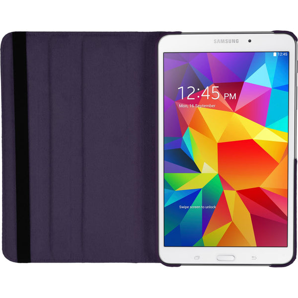 Kunst-Lederhülle für Samsung Galaxy Tab 4 8.0 360∞ lila + 2
