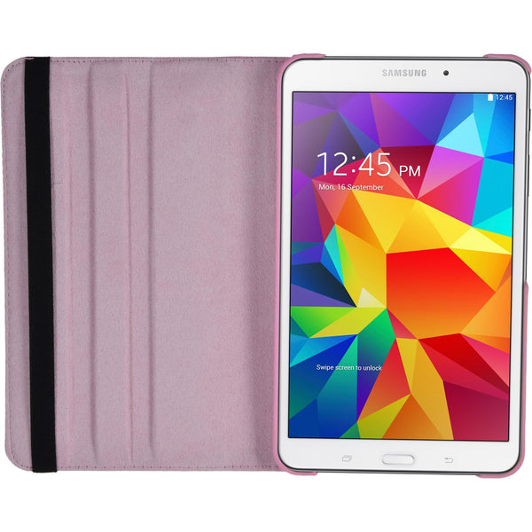 Kunst-Lederhülle für Samsung Galaxy Tab 4 8.0 360∞ rosa + 2