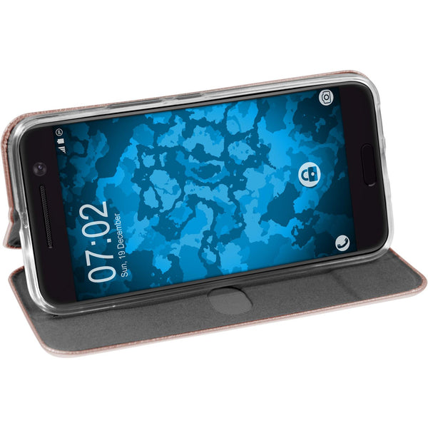 Kunst-Lederhülle für HTC 10 Etui RosÈgold + 2 Schutzfolien