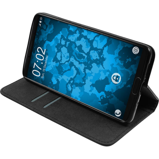 Kunst-Lederhülle für Huawei Mate 10 Book-Case schwarz Cover