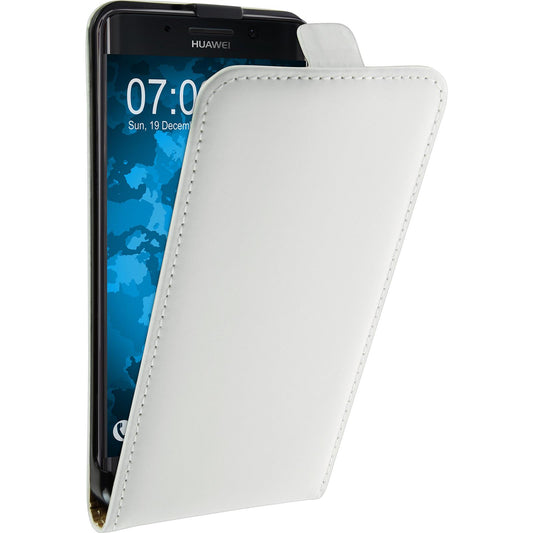 Kunst-Lederhülle für Huawei Mate 9 Pro Flip-Case weiﬂ + 2 Sc