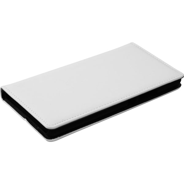 Kunst-Lederhülle für Huawei P9 Lite Book-Case weiﬂ + 2 Schut