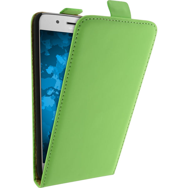 Kunst-Lederhülle für Lenovo Moto G5 Flip-Case grün + 2 Schut