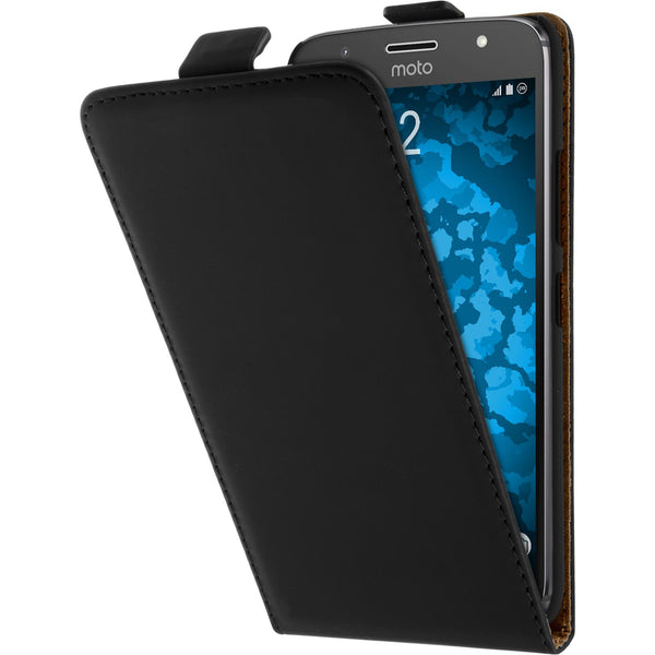 Kunst-Lederhülle für Lenovo Moto G5s Plus Flip-Case schwarz