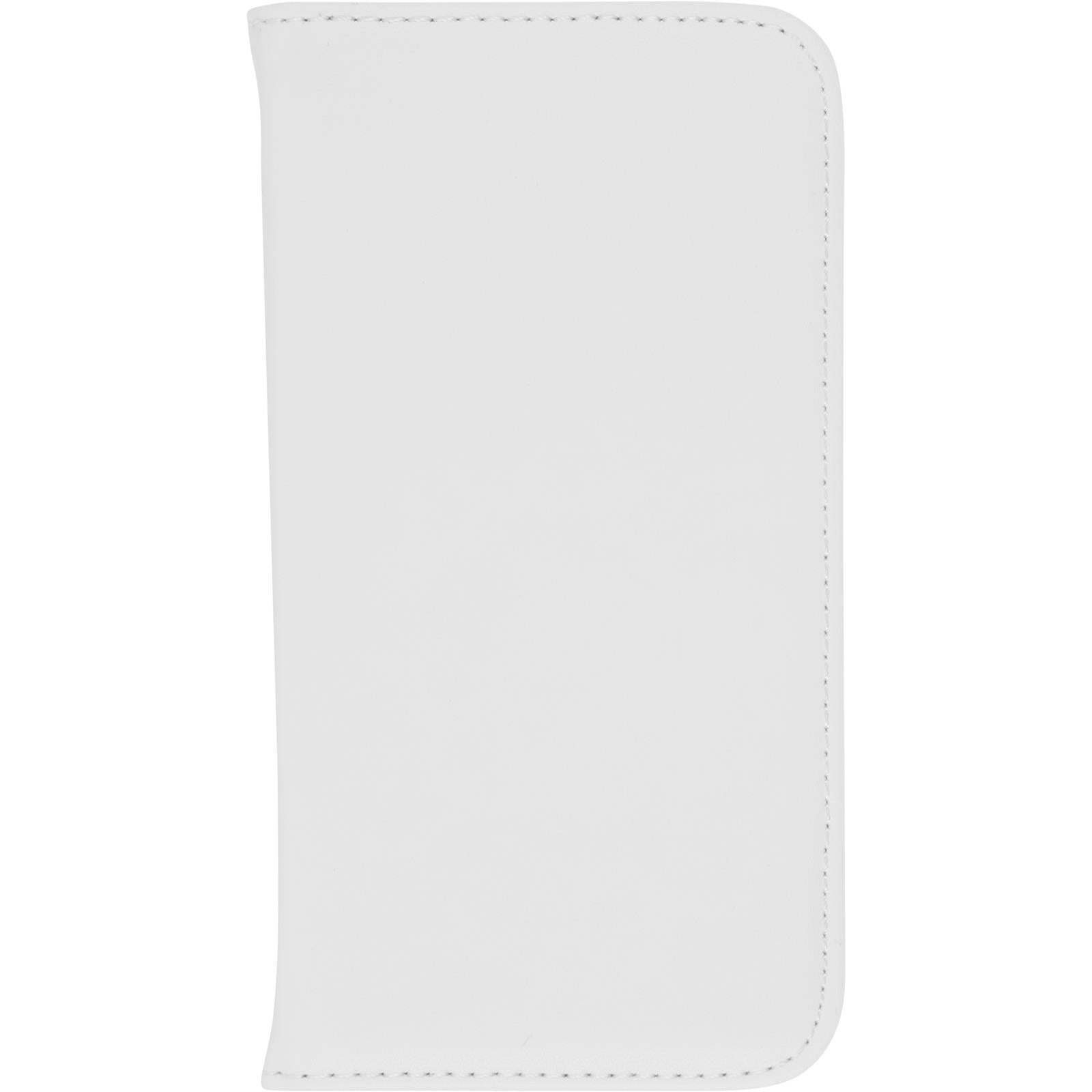 Kunst-Lederhülle für LG K5 Book-Case weiﬂ + 2 Schutzfolien