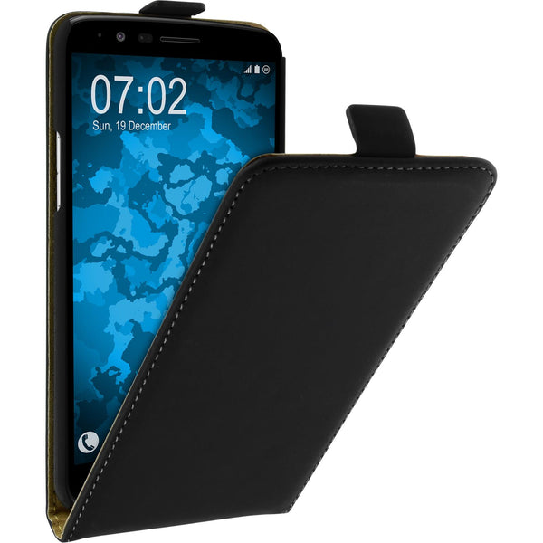 Kunst-Lederhülle für LG Stylus 3 Flip-Case schwarz + 2 Schut