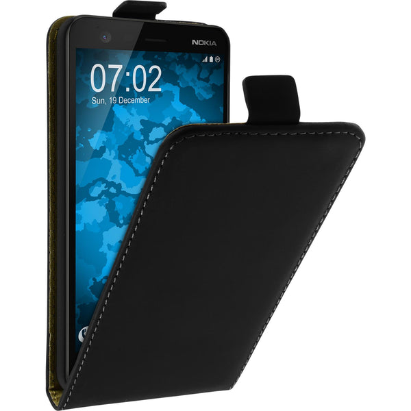 Kunst-Lederhülle für  Nokia 2 Flip-Case schwarz Cover