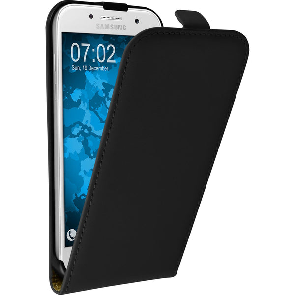 Kunst-Lederhülle für Samsung Galaxy A7 (2017) Flip-Case schw