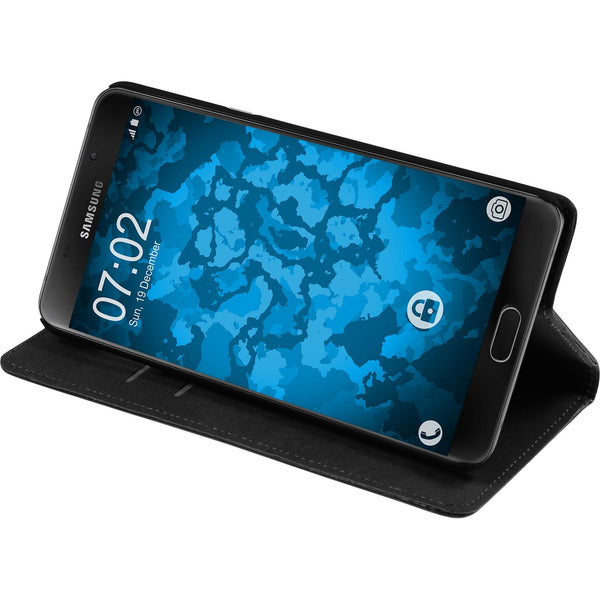 Kunst-Lederhülle für Samsung Galaxy A9 (2016) Book-Case schw