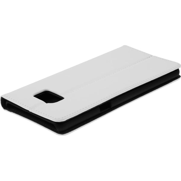 Kunst-Lederhülle für Samsung Galaxy Note FE Book-Case weiﬂ C