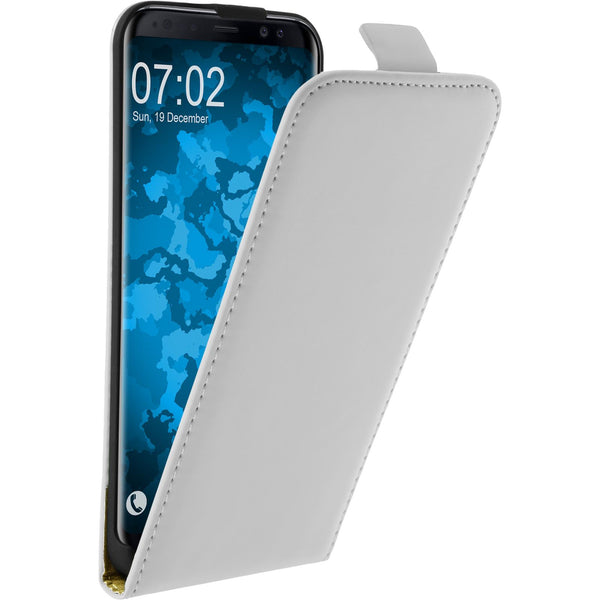 Kunst-Lederhülle für Samsung Galaxy S8 Flip-Case weiﬂ