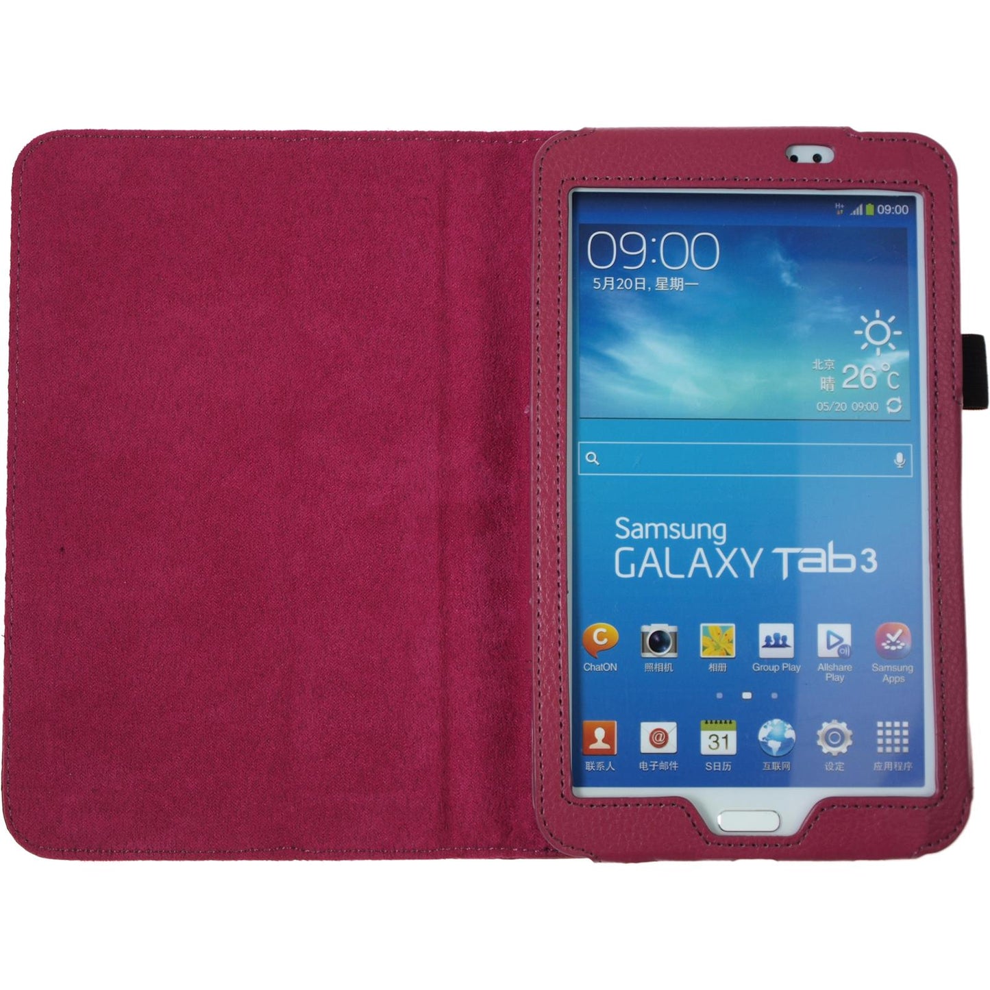 Kunst-Lederhülle für Samsung Galaxy Tab 3 7.0 Wallet pink +