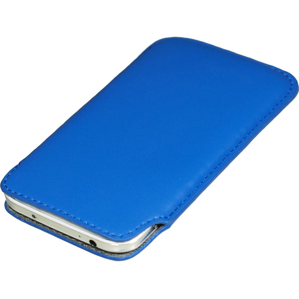 Kunst-Lederhülle für Samsung Galaxy S4 Tasche blau + 2 Schut