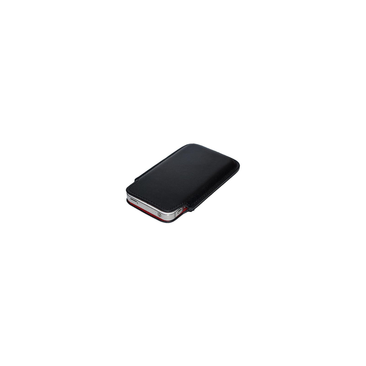 Kunst-Lederhülle für Apple iPhone 4S Tasche schwarz + 2 Schu