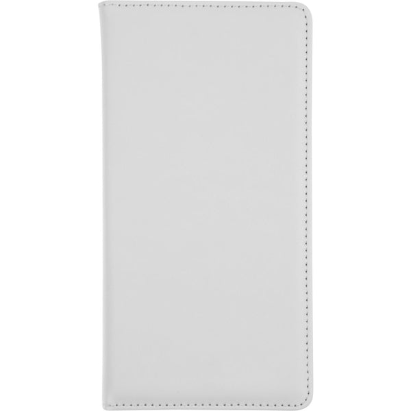 Kunst-Lederhülle für HTC One A9 Book-Case weiﬂ + 2 Schutzfol