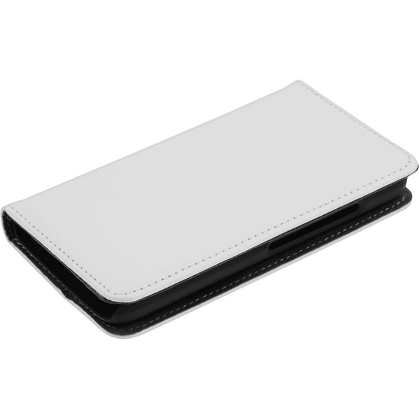 Kunst-Lederhülle für Huawei Y360 Book-Case weiﬂ Cover